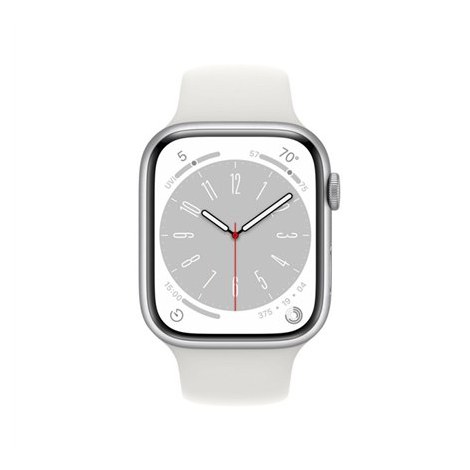 Apple Watch | Series 8 (GPS + Cellular) | Smart watch | Aerospace-grade aluminium alloy | 45 mm | Silver | White | Apple Pay | 4
